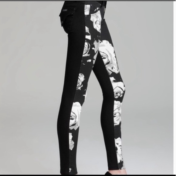 Hudson Visa Versa Floral Denim Jeans Black - Picture 3 of 11